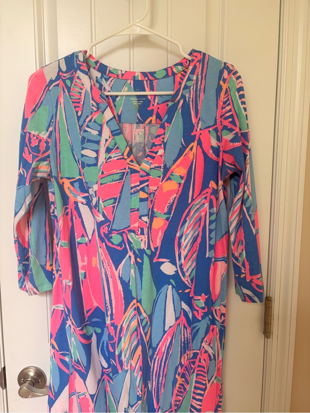 Lilly Pulitzer Ali V-Neck Tunic Shift Dress-Out to Sea print